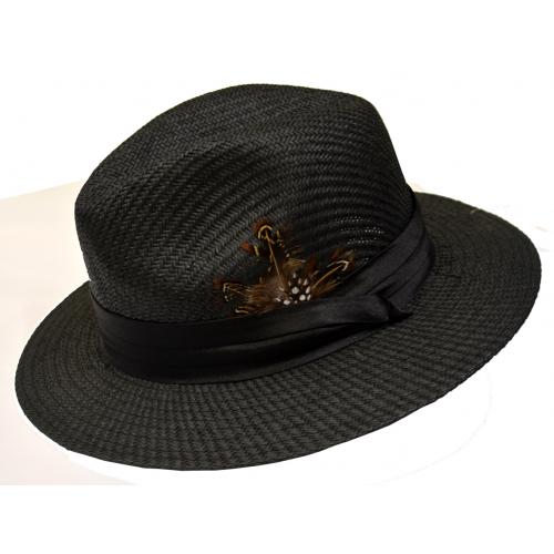 Xtreme Stylz Black Fedora Straw Dress Hat SD21